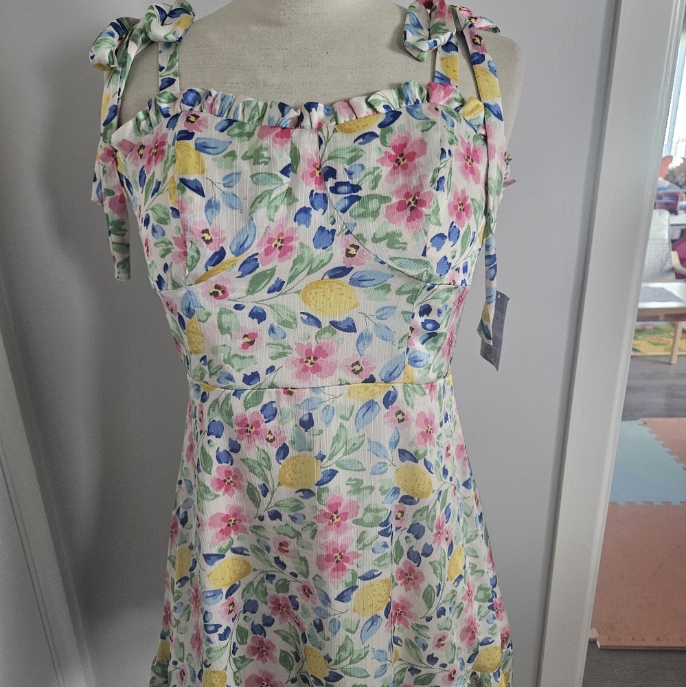 Lemon Morgan & Co Lemon Floral Print Cocktail Dress